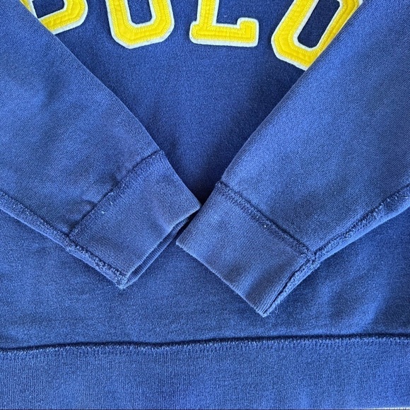 Polo Ralph Lauren Crewneck Logo Sweatshirt Unisex Kids Size 5 Blue Yellow GUC - Picture 4 of 6